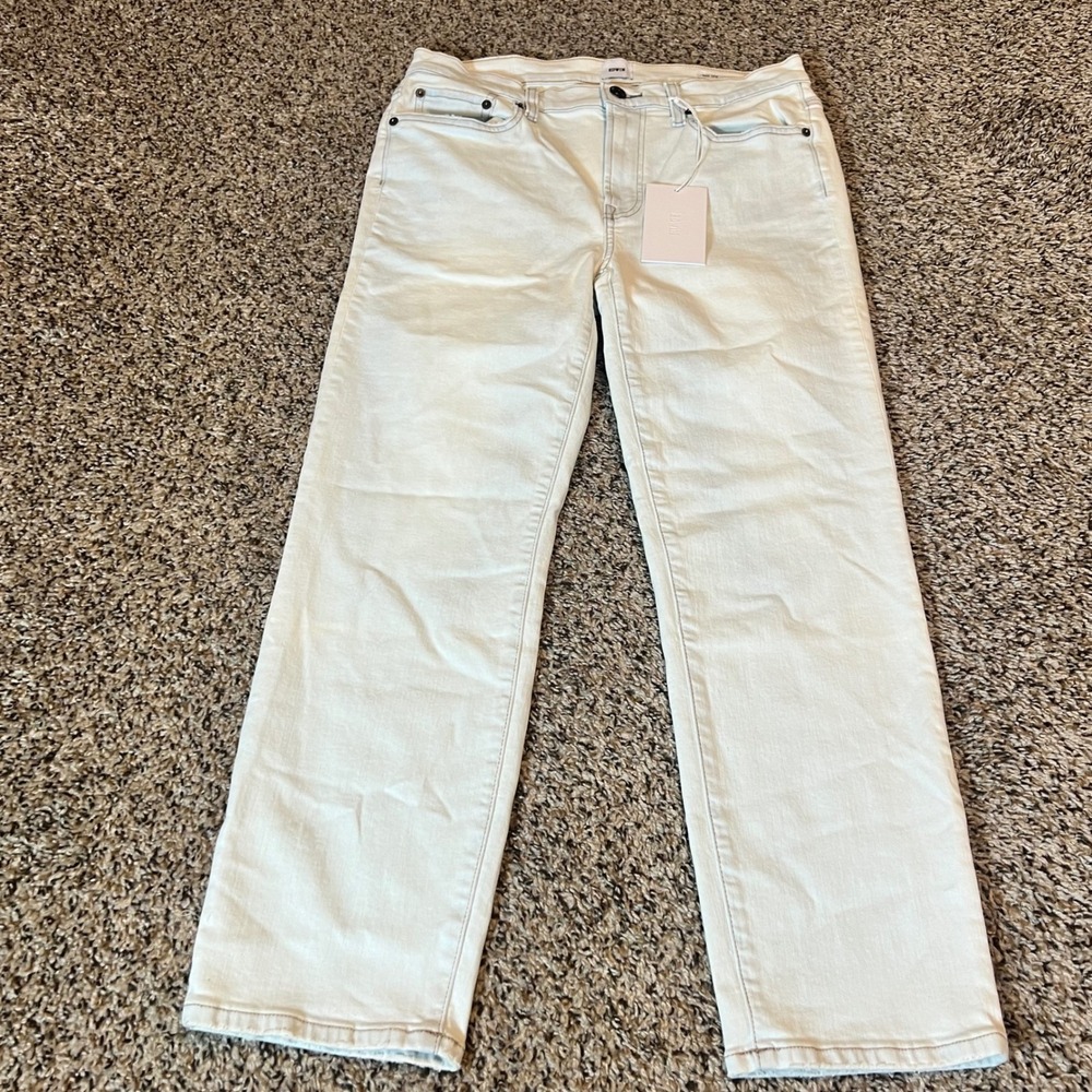 Edwin Straight Leg Jeans in Off-White/Cream